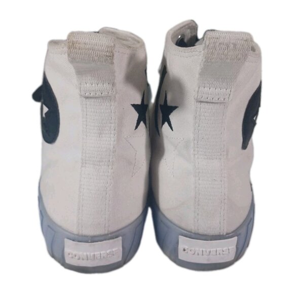 Men 14 Converse Chuck Taylor White Hi High Top Clear Translucent Blue Ice Soles - Picture 9 of 11